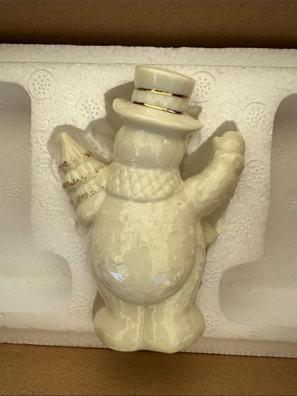 Lenox Ivory Ceramic Holiday Figurine with Gold Detail